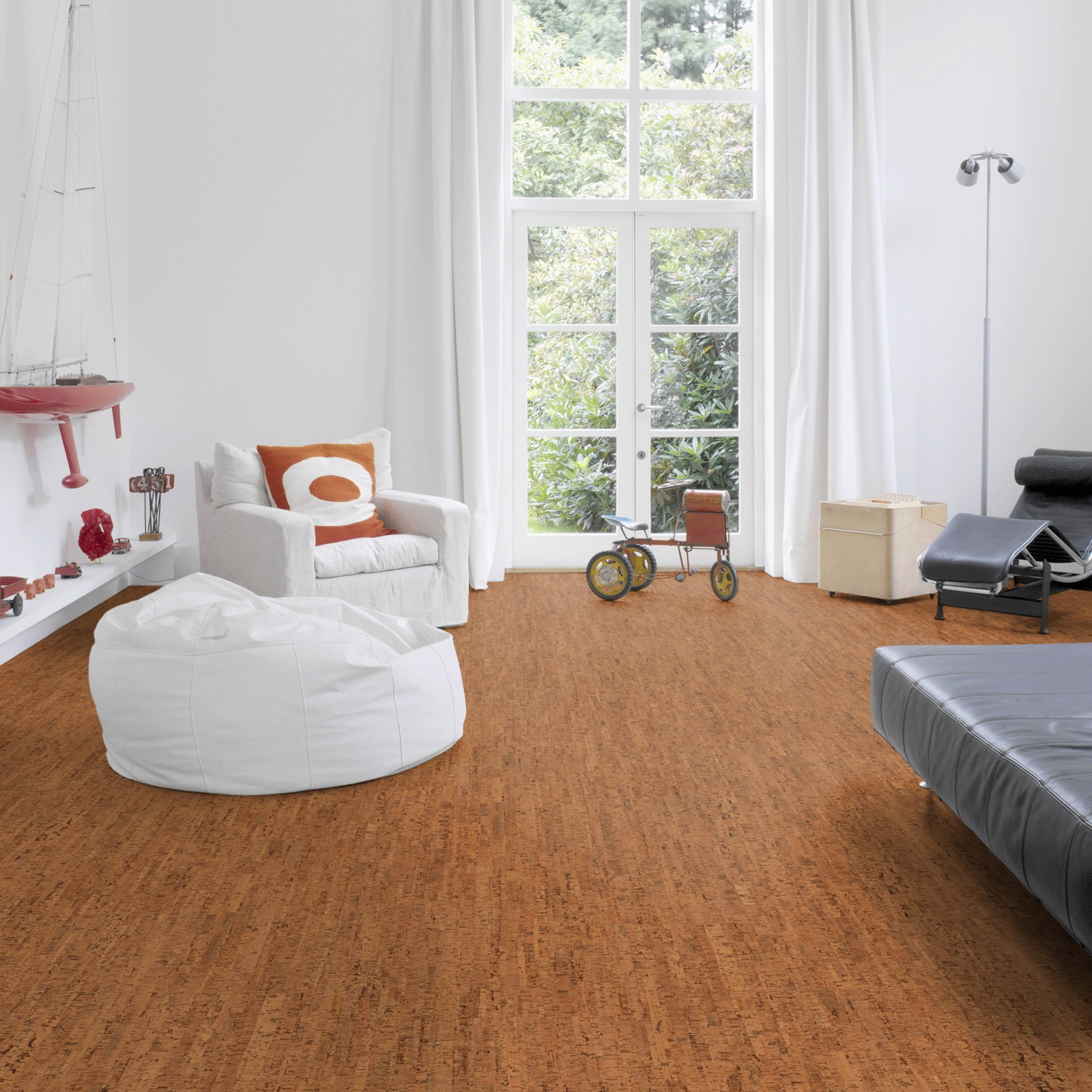 Milieubild Altbau-Wohnzimmer mit Kamin - Wicanders HDF Klick-Korkboden cork Go Attraction Milieubild Altbau-Wohnzimmer mit Kamin - Wicanders 80001640