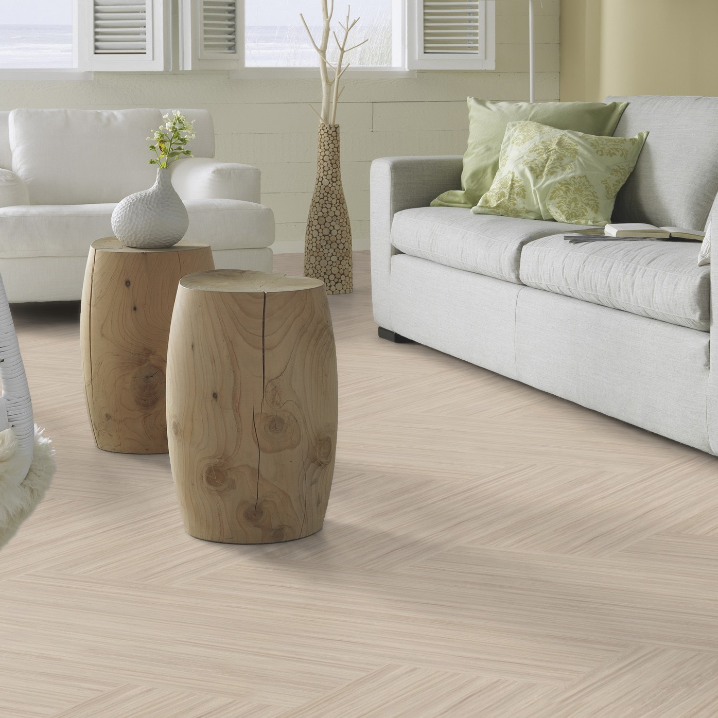 Milieubild Modernes, freundliches Wohnzimmer mit Sofa - Forbo Flooring 168299
