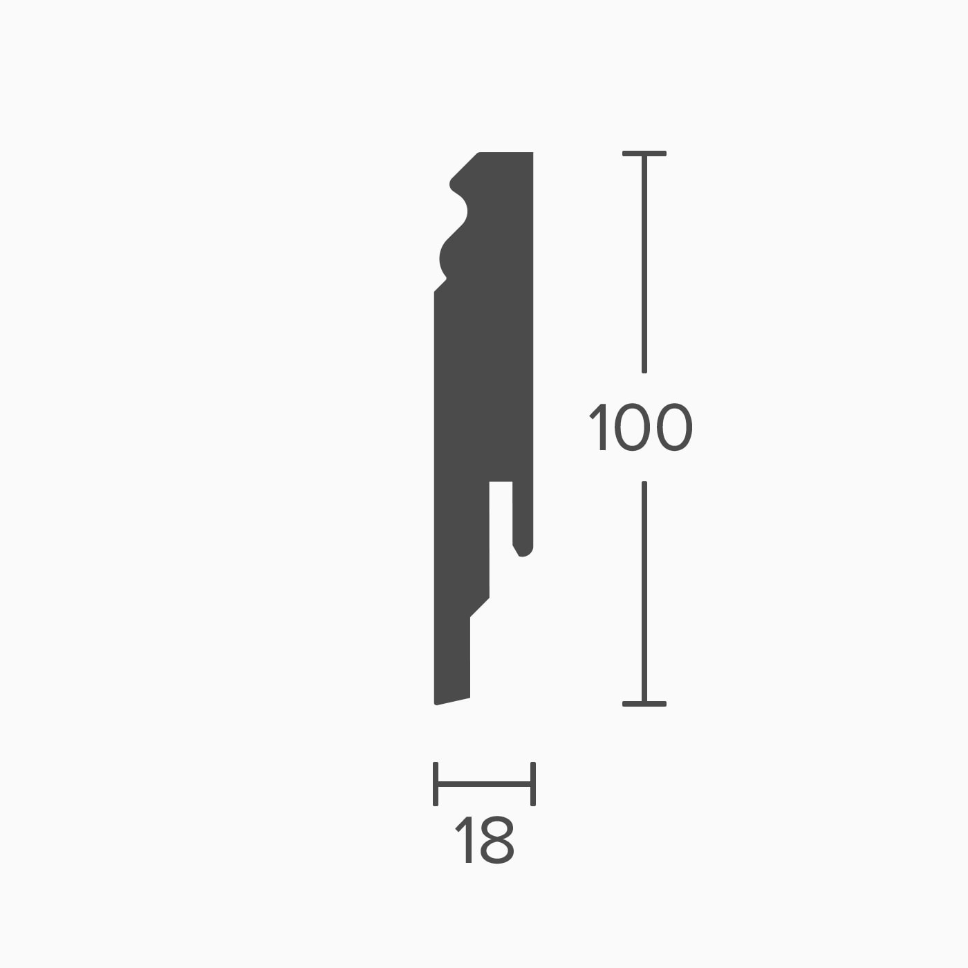 MEISTER Sockelleiste 100/18mm 12 PK Uni weiß glänzend 00324