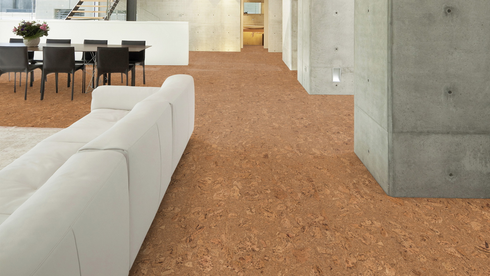 Milieubild Wohnzimmer im Loft-Stil - Wicanders HDF Klick-Korkboden cork Essence Originals Dawn Milieubild Wohnzimmer im Loft-Stil - Wicanders 80002244