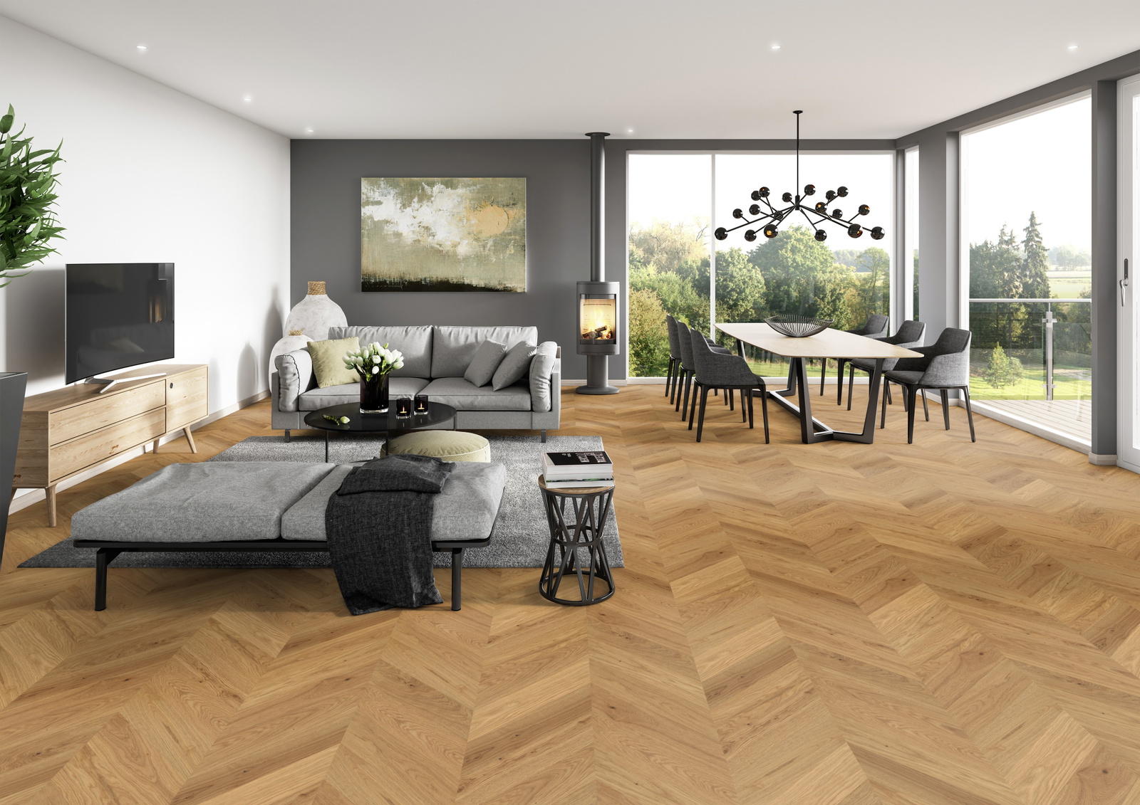 Milieubild Modernes Wohnzimmer mit Essbereich - ter Hürne 1101312673