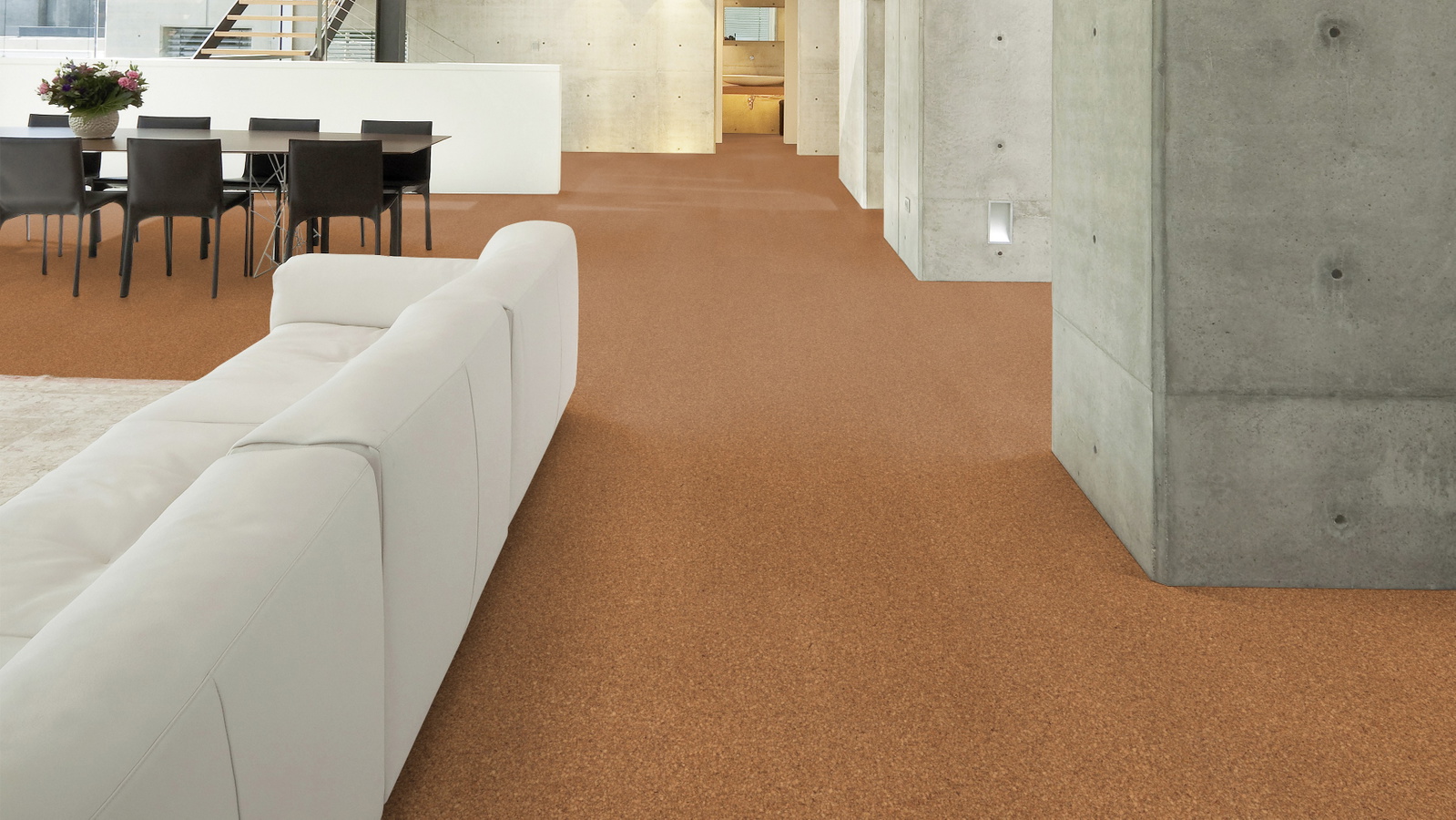 Milieubild Wohnzimmer im Loft-Stil - Wicanders HDF Klick-Korkboden cork Essence Originals Natural Milieubild Wohnzimmer im Loft-Stil - Wicanders 80002234