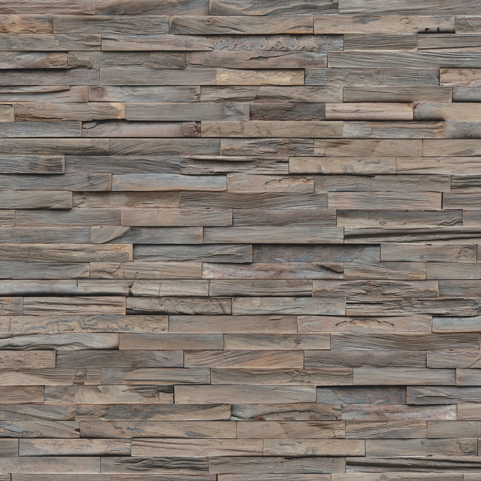 Detail Ansicht - nexwall nature Echholz-Wandverkleidung Rimba Teak Luxe Steel Detail Ansicht - nexwall nature NXWN-41020-002