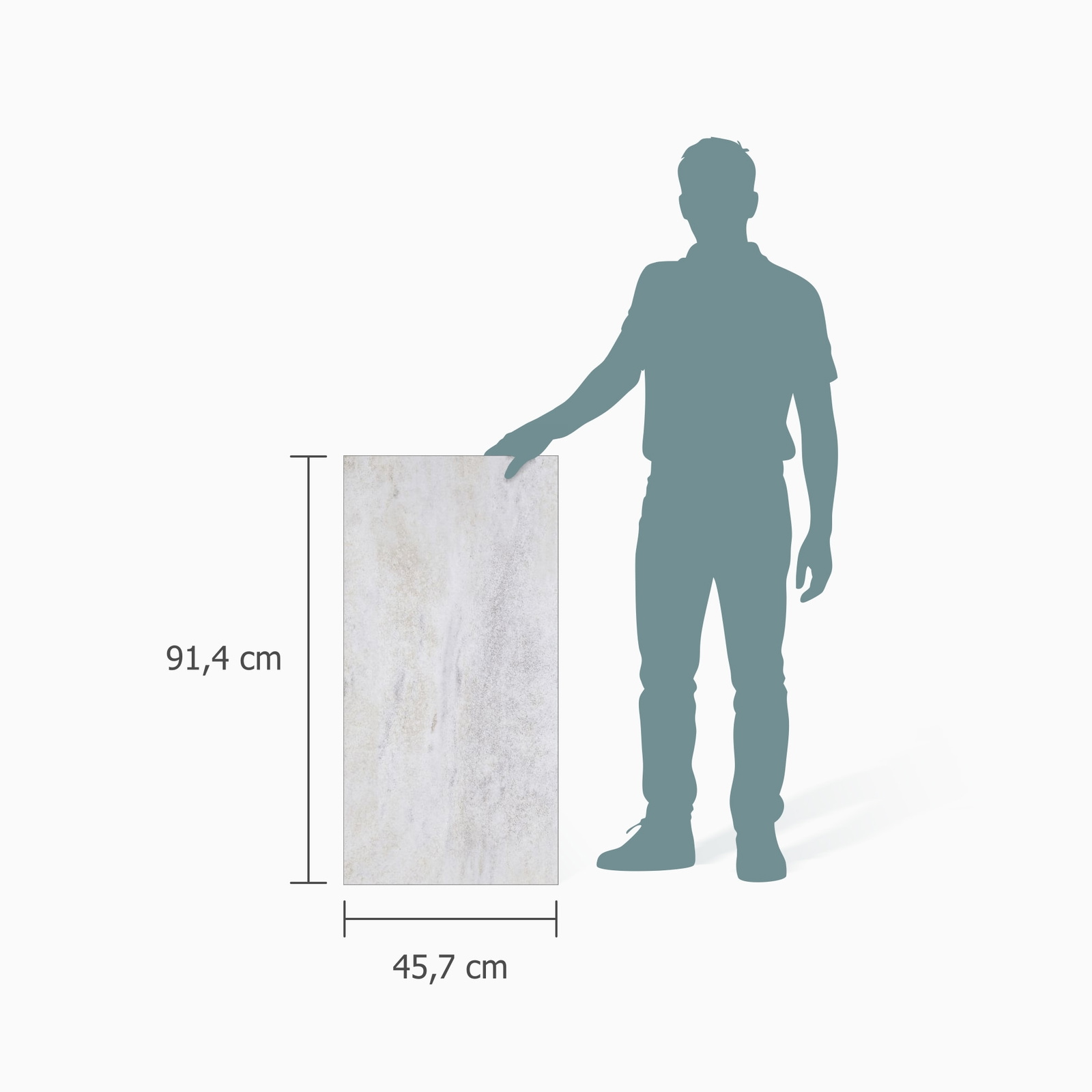 Größenverhältnis - Parador Klebe-Vinyl Trendtime 5 Dryback Dolomit weiß Größenverhältnis - Parador 1750856