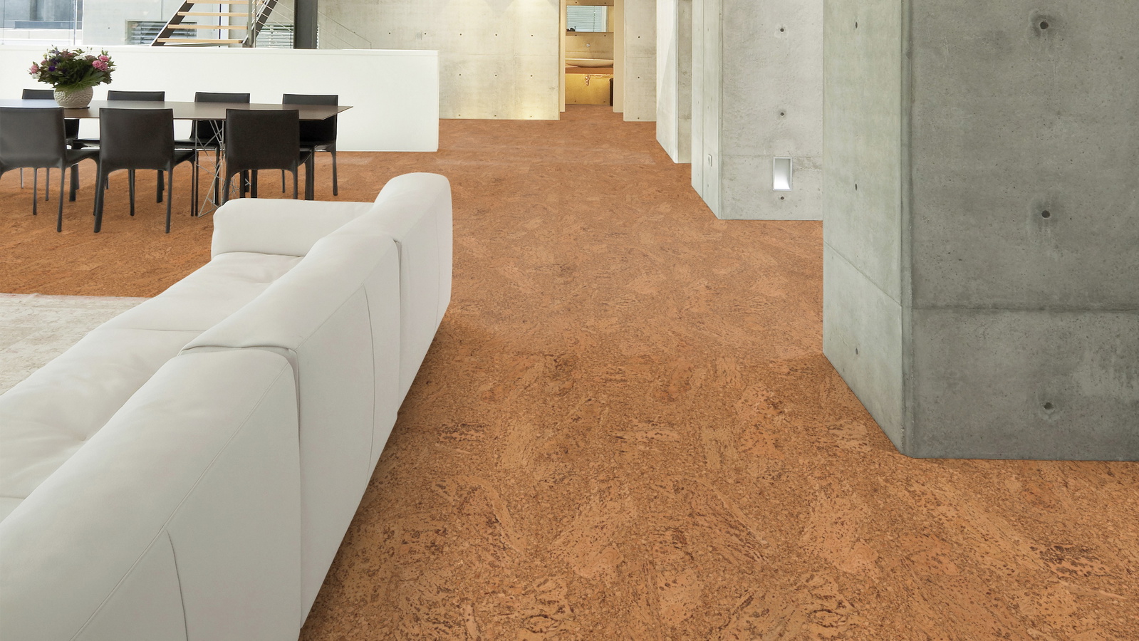 Milieubild Wohnzimmer im Loft-Stil - Wicanders HDF Klick-Korkboden cork Essence Originals Accent Milieubild Wohnzimmer im Loft-Stil - Wicanders 80002243
