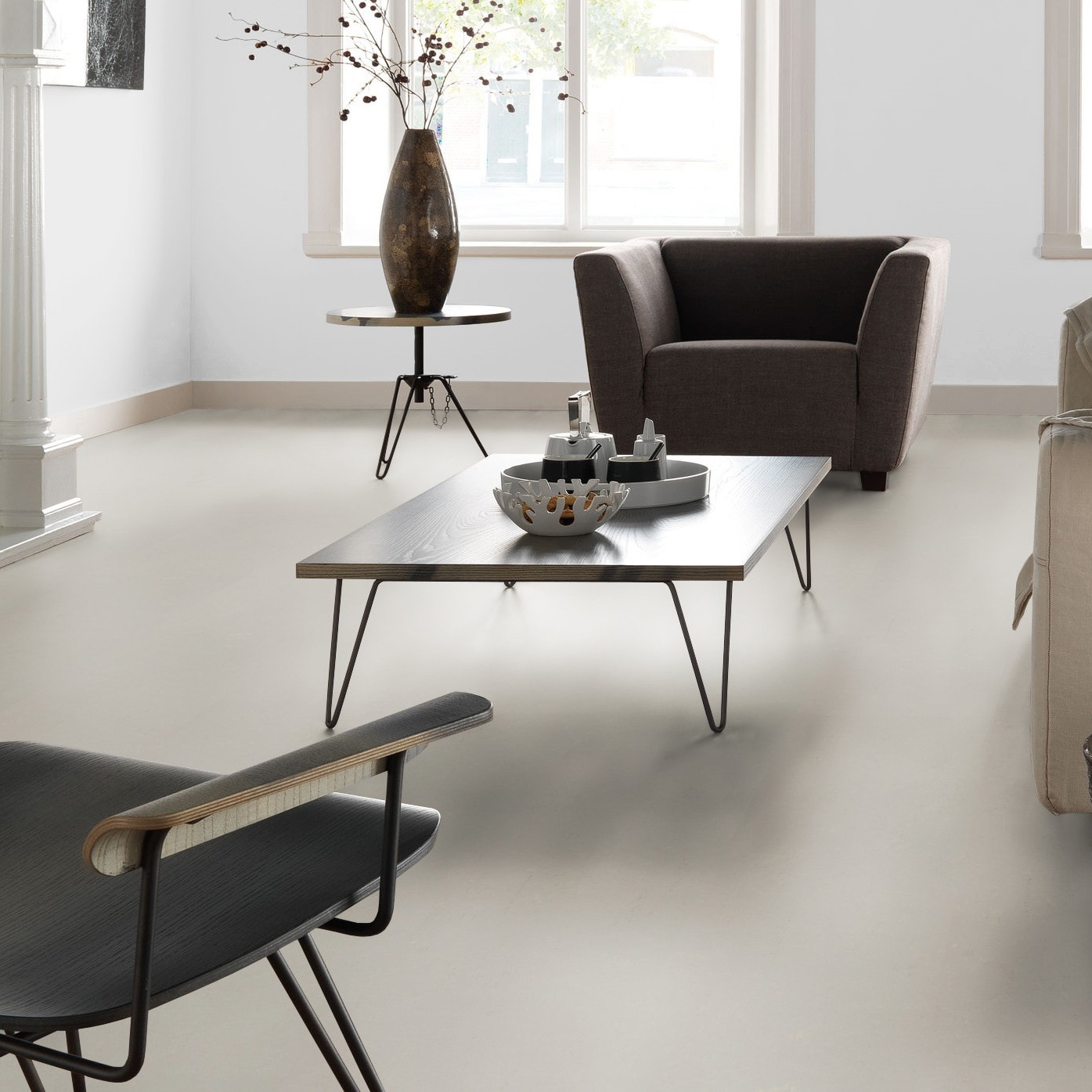 Milieubild Altbau-Wohnzimmer mit Kamin - Forbo Flooring Marmoleum Click Orbit Milieubild Altbau-Wohnzimmer mit Kamin - Forbo Flooring 176497