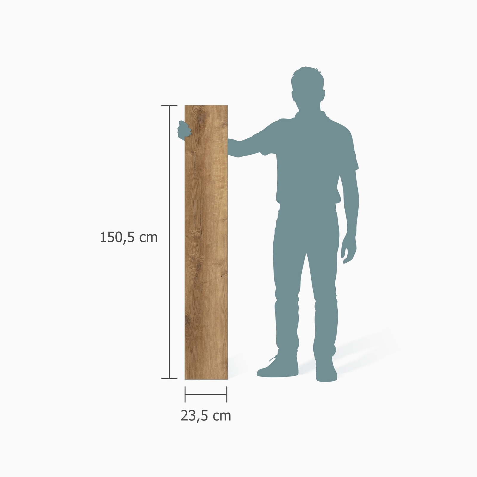 Größenverhältnis - wineo Klebe-Vinyl wineo 400 wood XL Comfort Oak Mellow Größenverhältnis - wineo DB129WXL