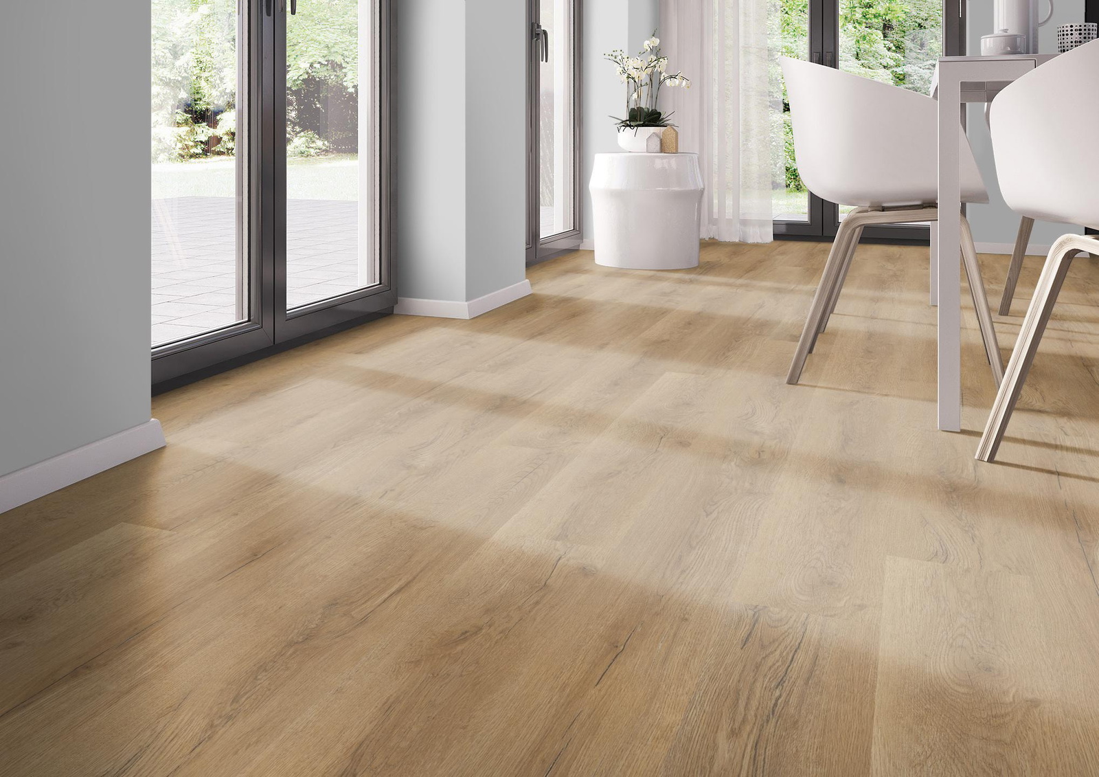 Milieubild Modernes Esszimmer - bodentiefe Perspektive - nexflor NXF-70055-002