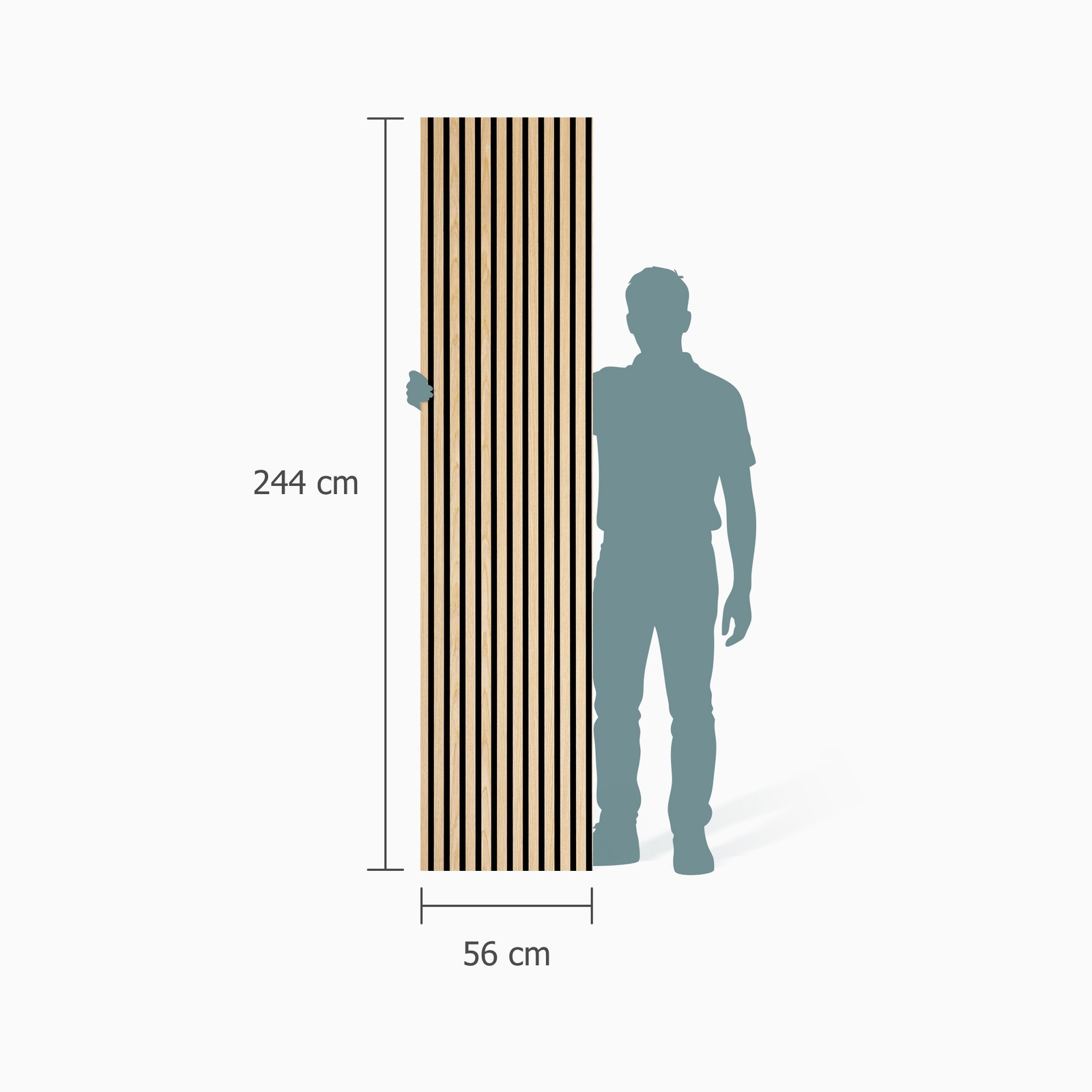 Größenverhältnis - nexwall Akustikpaneel Sonus Oak Light Größenverhältnis - nexwall NXW-41018-001