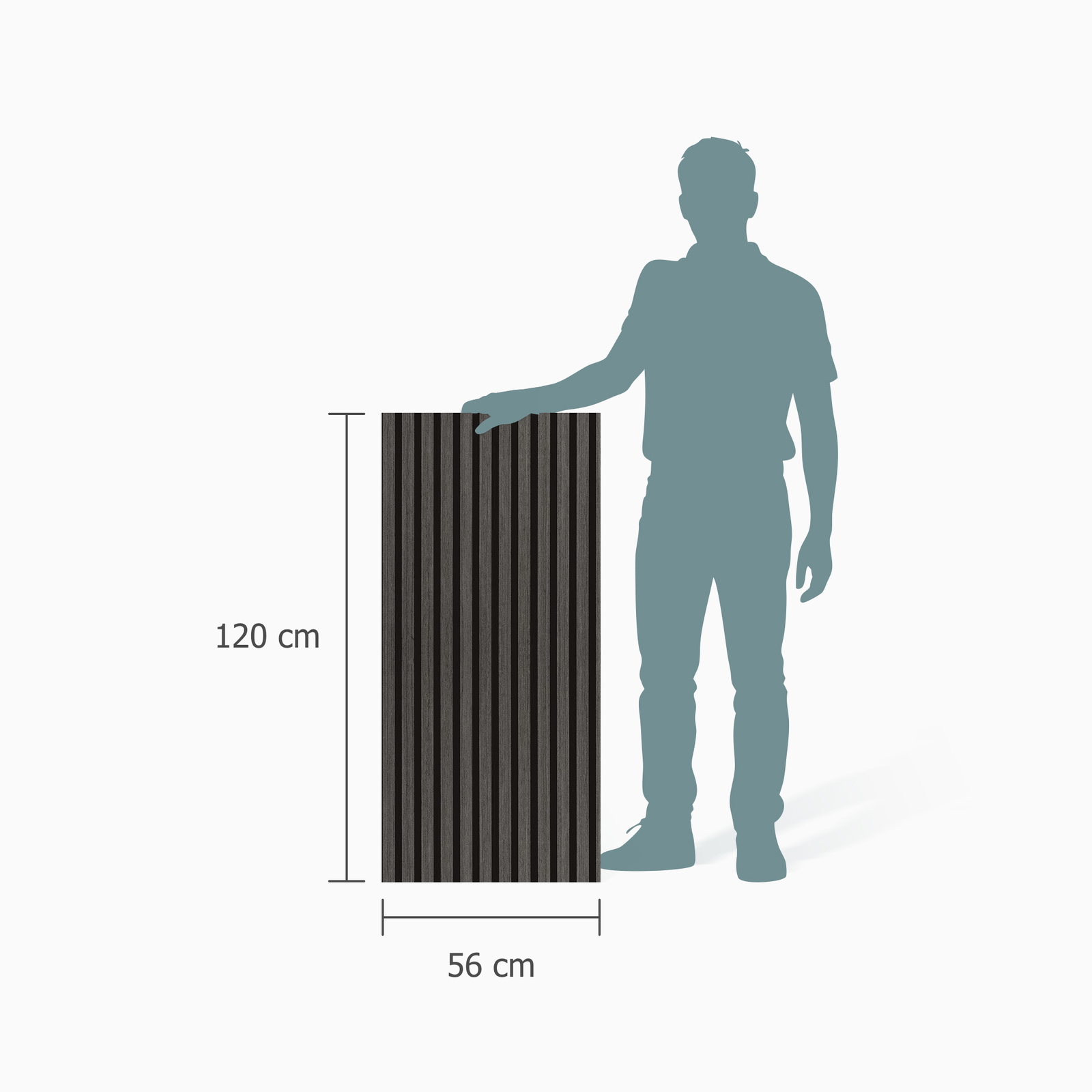 Größenverhältnis - nexwall Akustikpaneel Sonus Oak Dark Größenverhältnis - nexwall NXW-40018-003