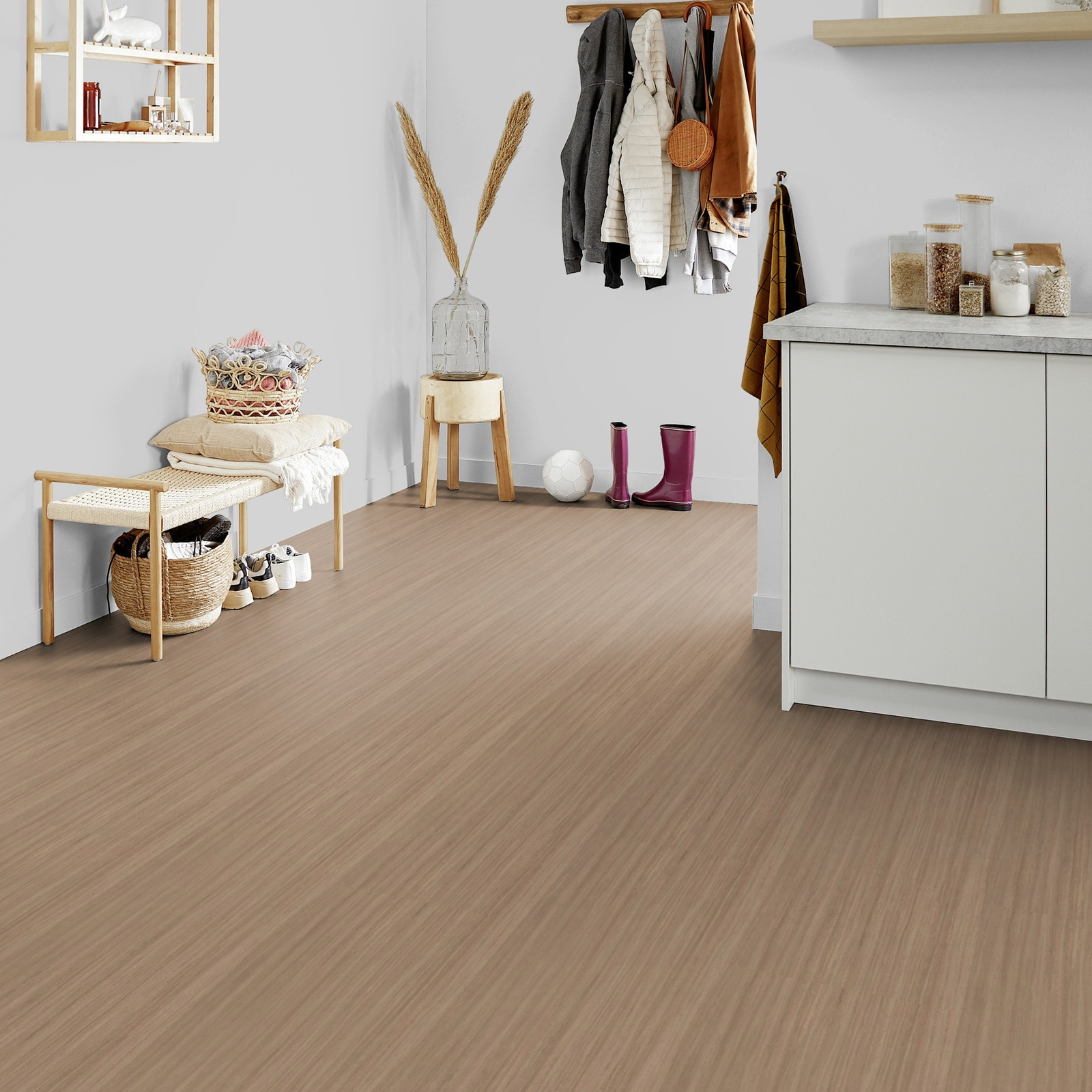 Milieubild Kompakte Küchenzeile im offenen Wohnbereich - Forbo Flooring 176504