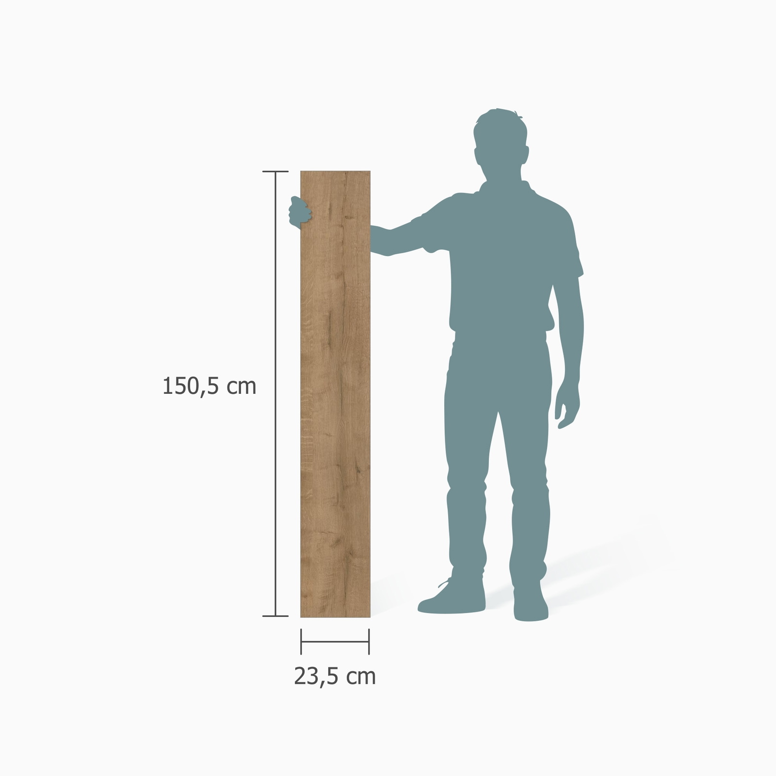 Größenverhältnis - wineo Klebe-Vinyl wineo 400 wood XL Comfort Oak Nature Größenverhältnis - wineo DB291WXL