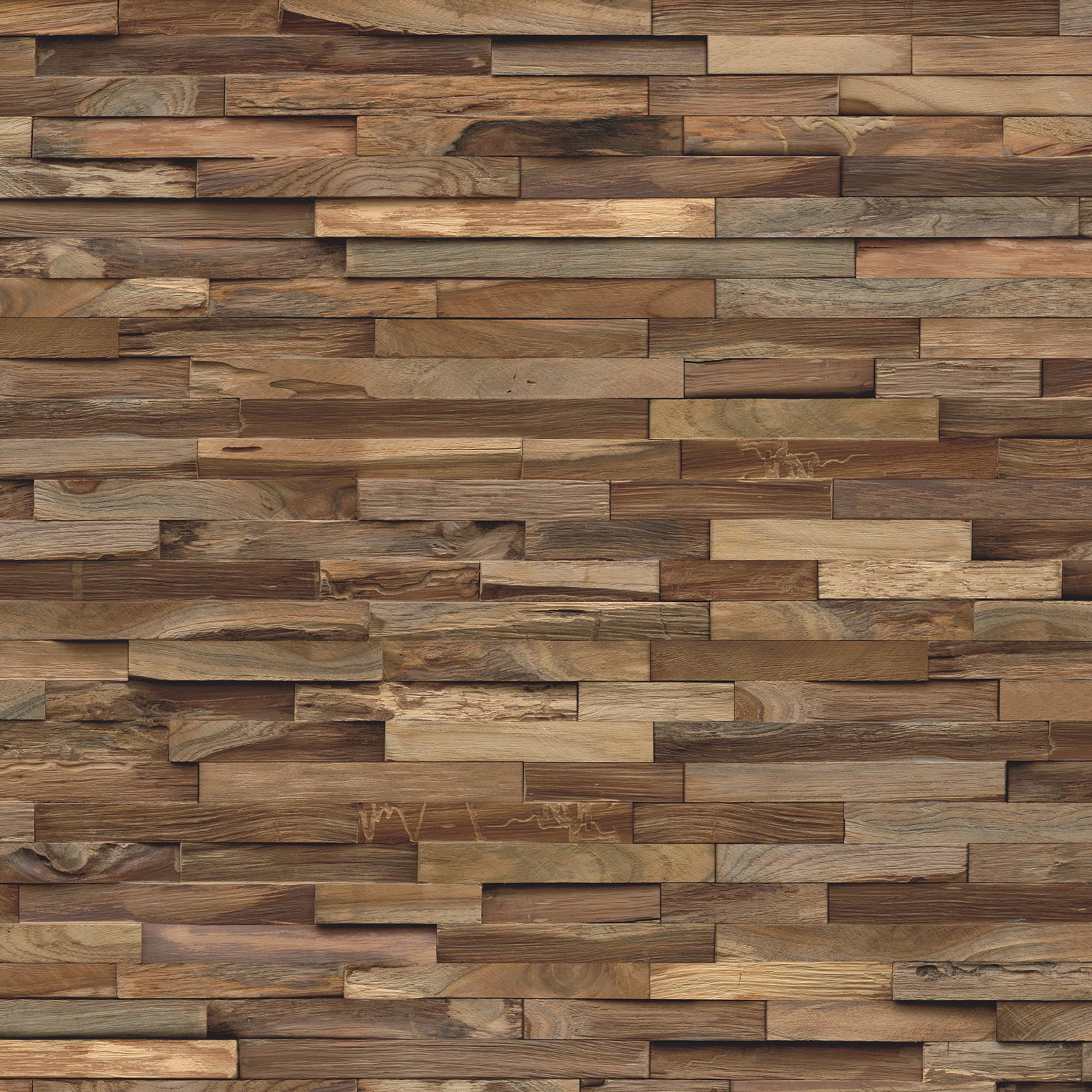Detail Ansicht - nexwall nature Echholz-Wandverkleidung Rimba Teak Luxe Organic Detail Ansicht - nexwall nature NXWN-41020-001