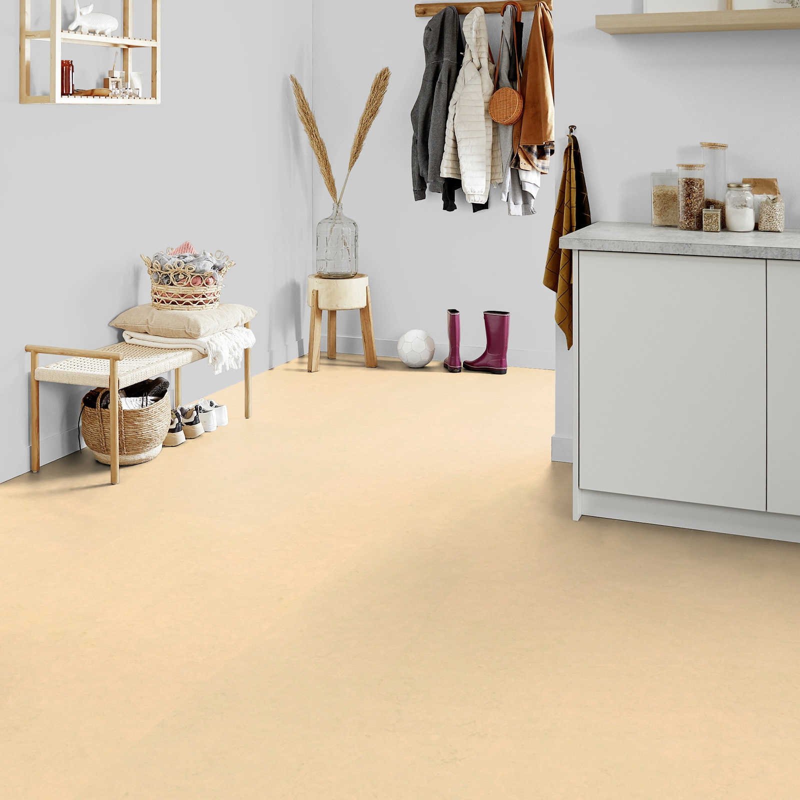 Milieubild Kompakte Küchenzeile im offenen Wohnbereich - Forbo Flooring 176500