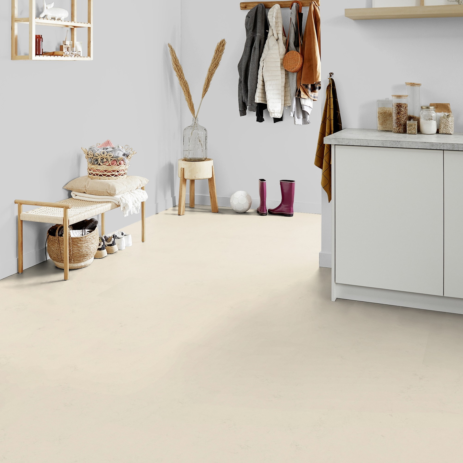 Milieubild Kompakte Küchenzeile im offenen Wohnbereich - Forbo Flooring 176470