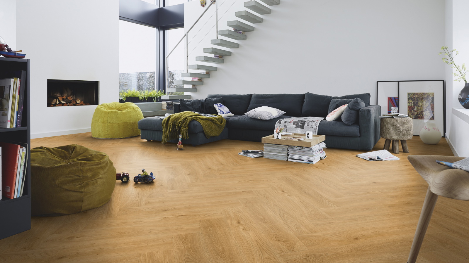 Milieubild Modernes Wohnzimmer mit Kamin - MEISTER 600001-0840168-07127