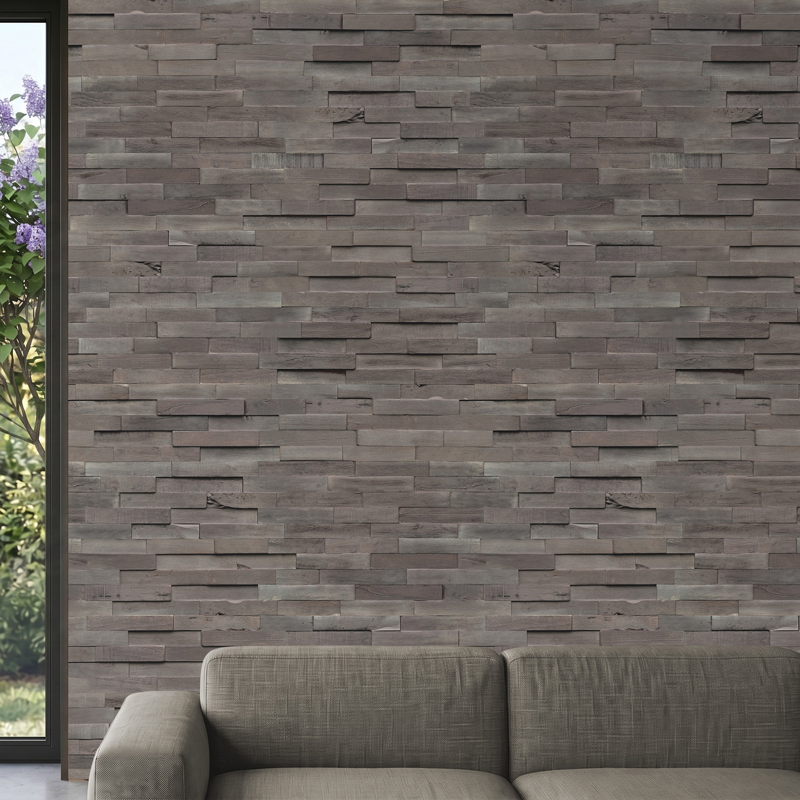 Perspektivische Ansicht - nexwall nature Echholz-Wandverkleidung Rimba Tidal Nusa Dua Perspektivische Ansicht - nexwall nature NXWN-47020-002