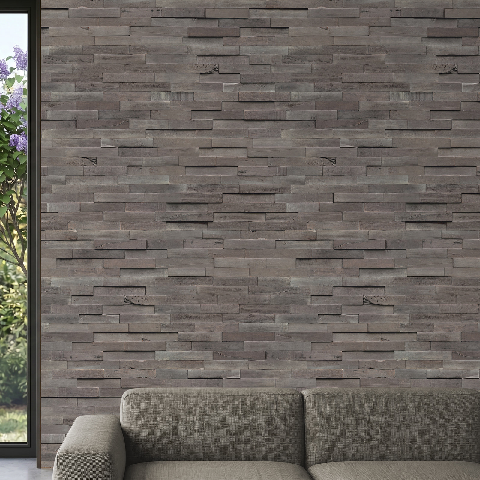 Perspektivische Ansicht - nexwall nature Echholz-Wandverkleidung Rimba Tidal Nusa Dua Perspektivische Ansicht - nexwall nature NXWN-47020-002