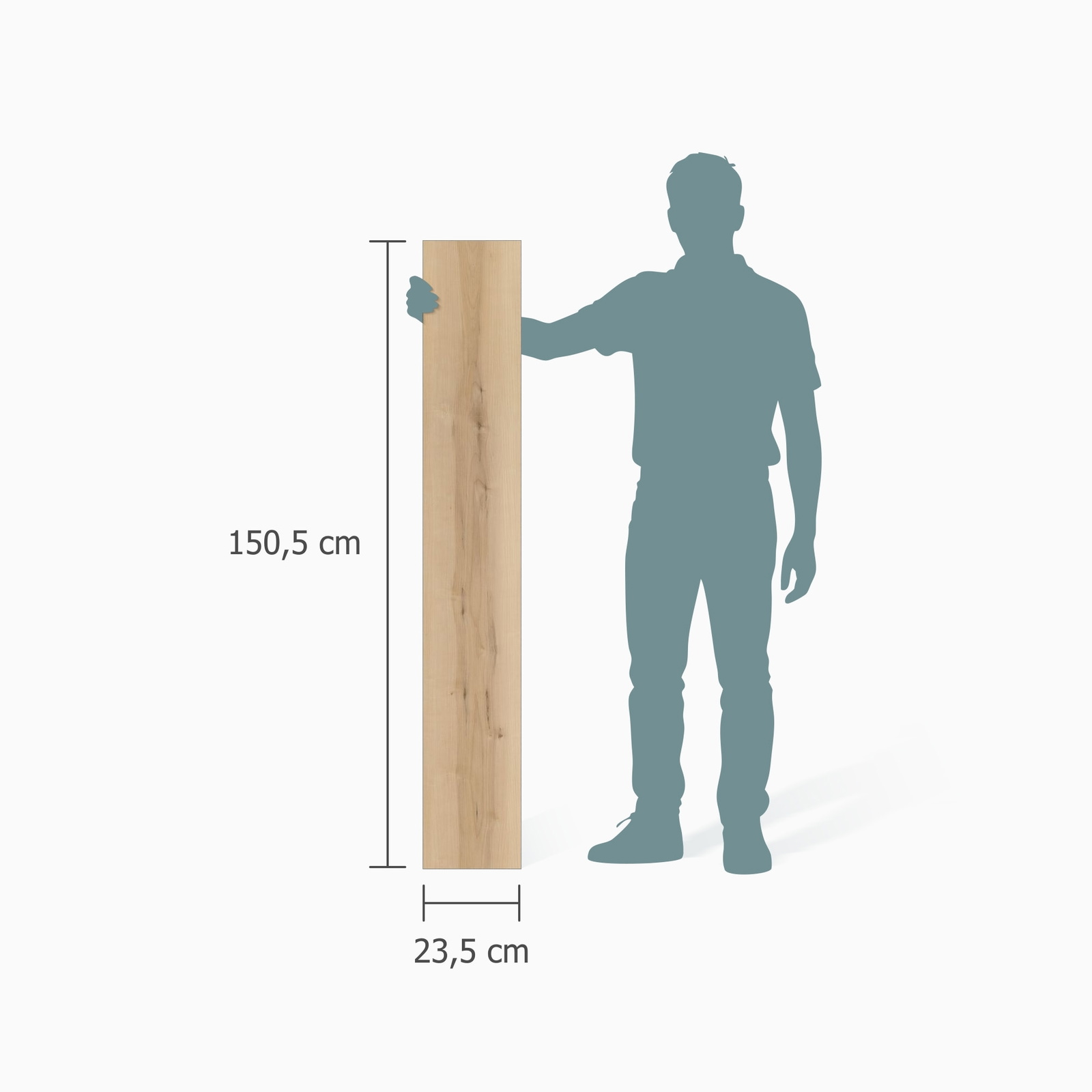 Größenverhältnis - wineo Klebe-Vinyl wineo 400 wood XL Nordic Maple Cream Größenverhältnis - wineo DB289WXL