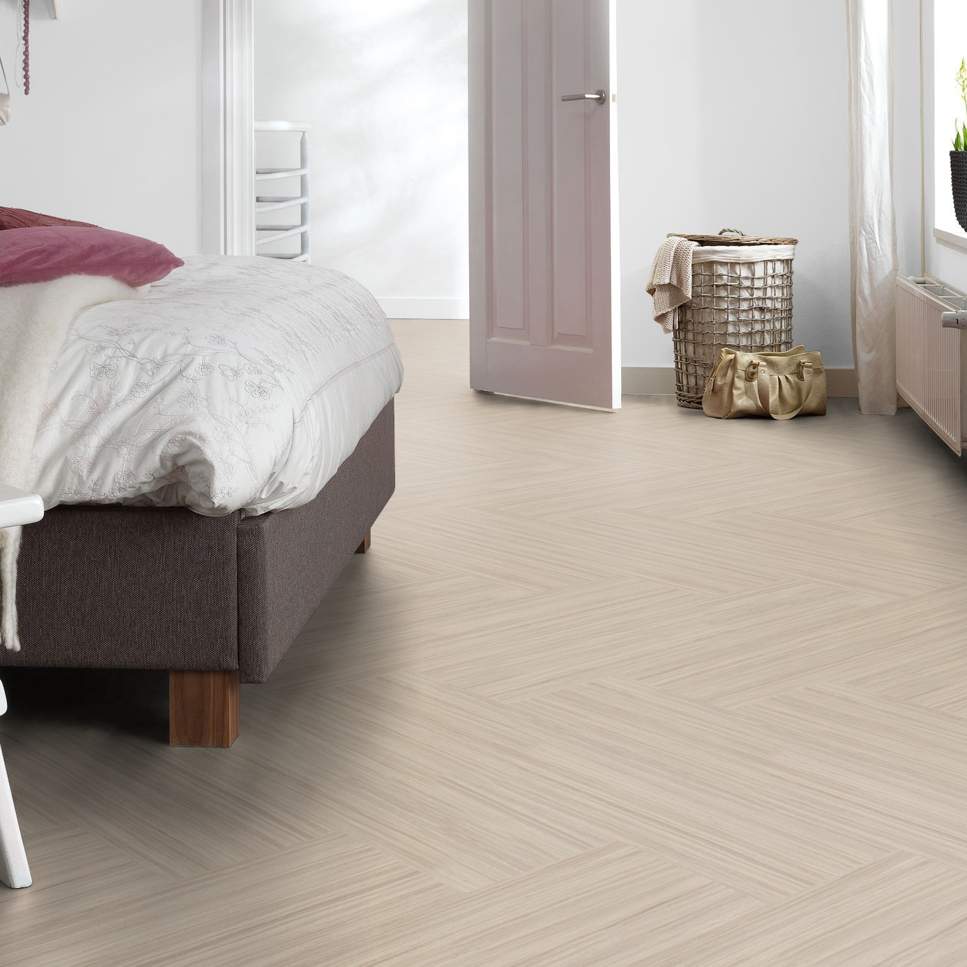 Milieubild Schlafzimmer mit Hocker - Forbo Flooring 168299