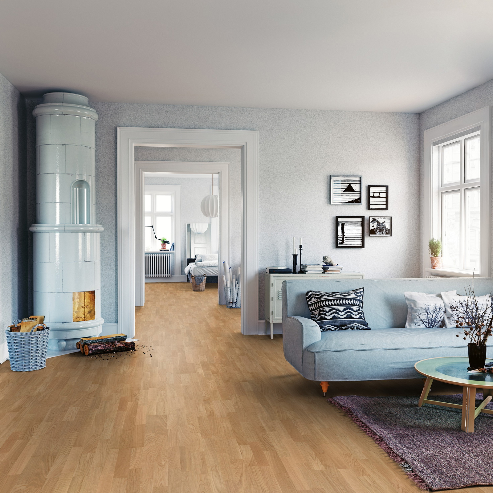 Milieubild Wohnzimmer mit Sofa und Kachelofen - ter Hürne 1101312497