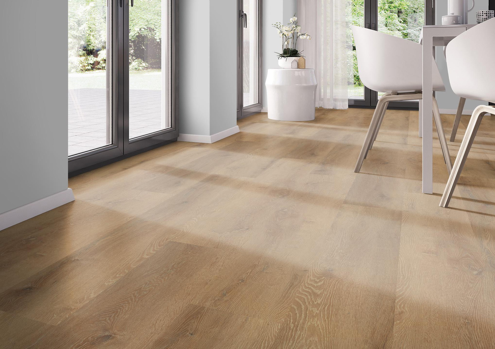 Milieubild Modernes Esszimmer - bodentiefe Perspektive - nexflor NXF-20030-008
