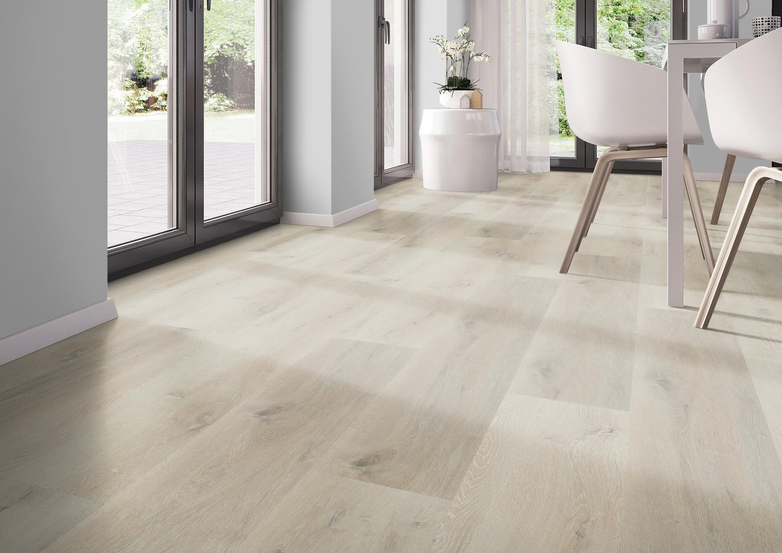 Milieubild Modernes Esszimmer - bodentiefe Perspektive - nexflor NXF-20030-001