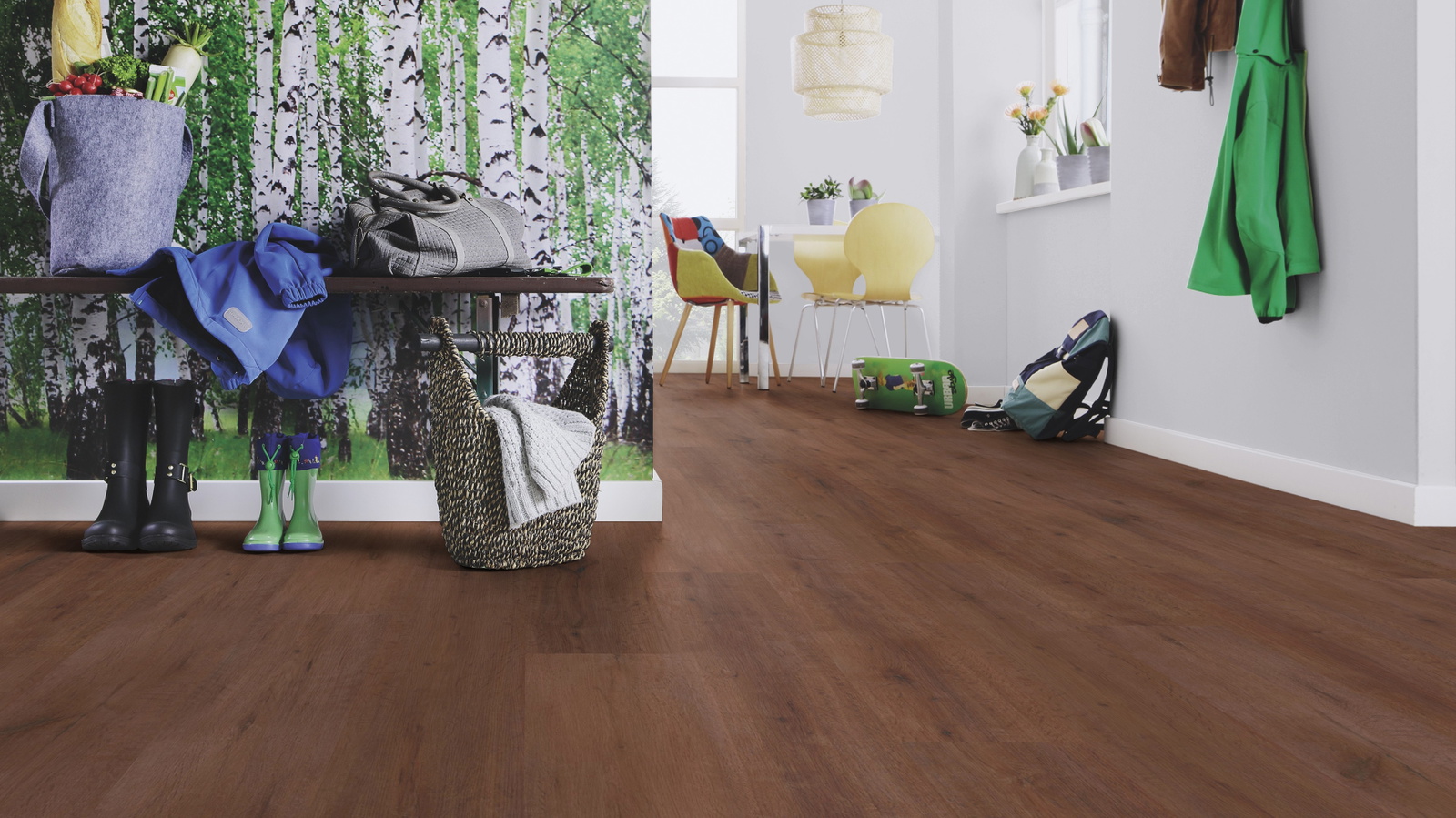 Milieubild Esszimmer mit Flur und Sitzbank - wineo PLC316R