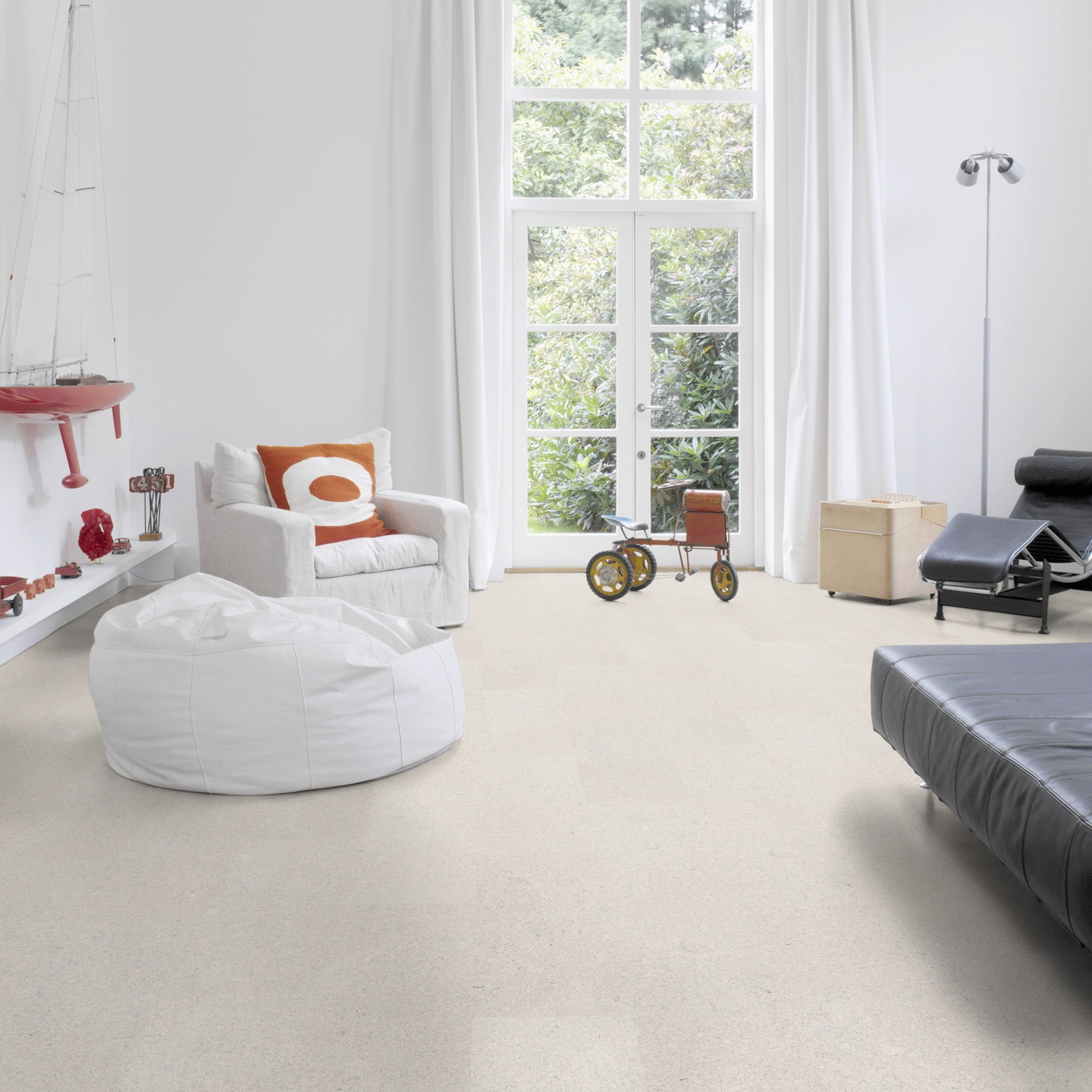 Milieubild Altbau-Wohnzimmer mit Kamin - Wicanders HDF Klick-Korkboden cork Go Dream Milieubild Altbau-Wohnzimmer mit Kamin - Wicanders 80001642