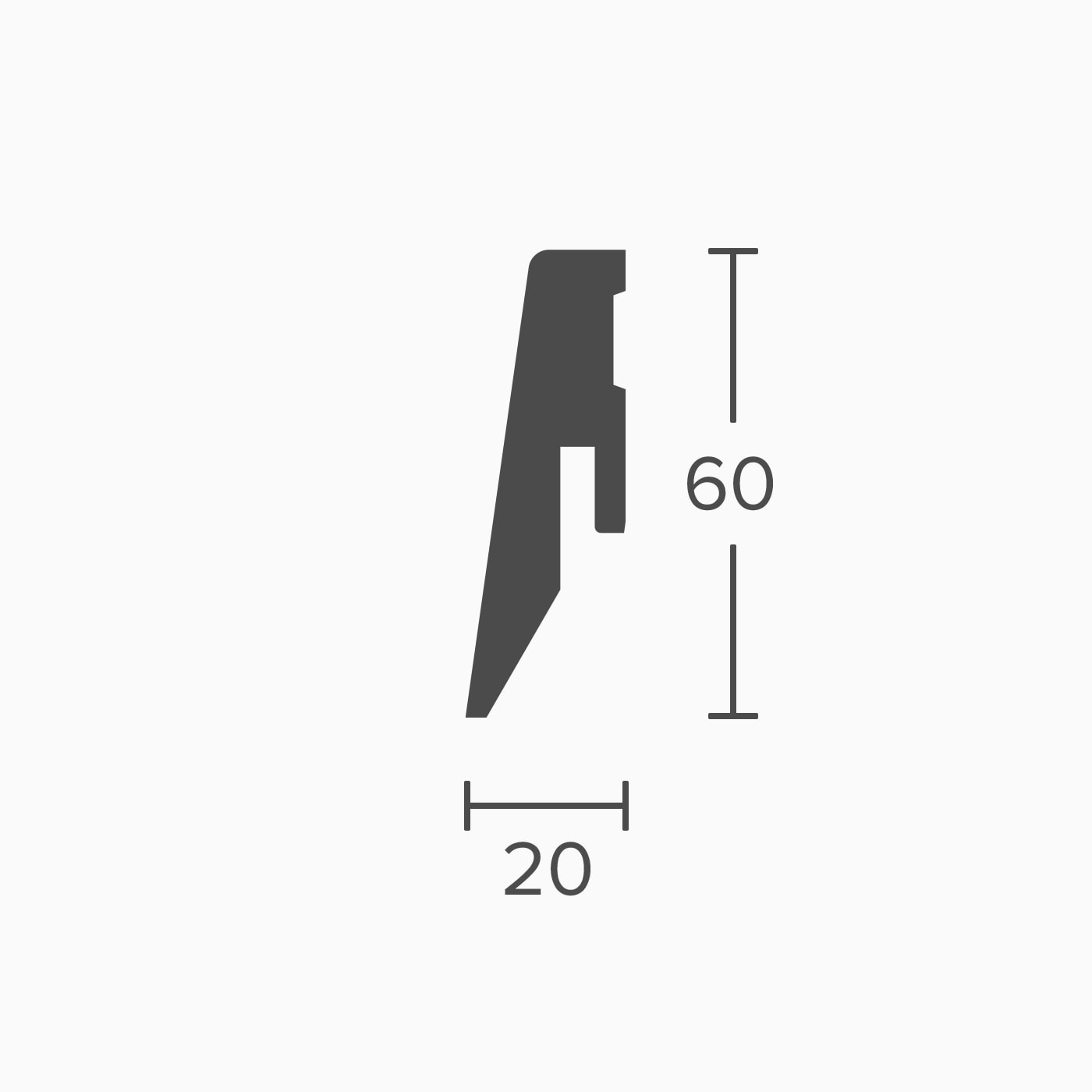 MEISTER Sockelleiste 60/20mm 3 PK Eiche hell 01094