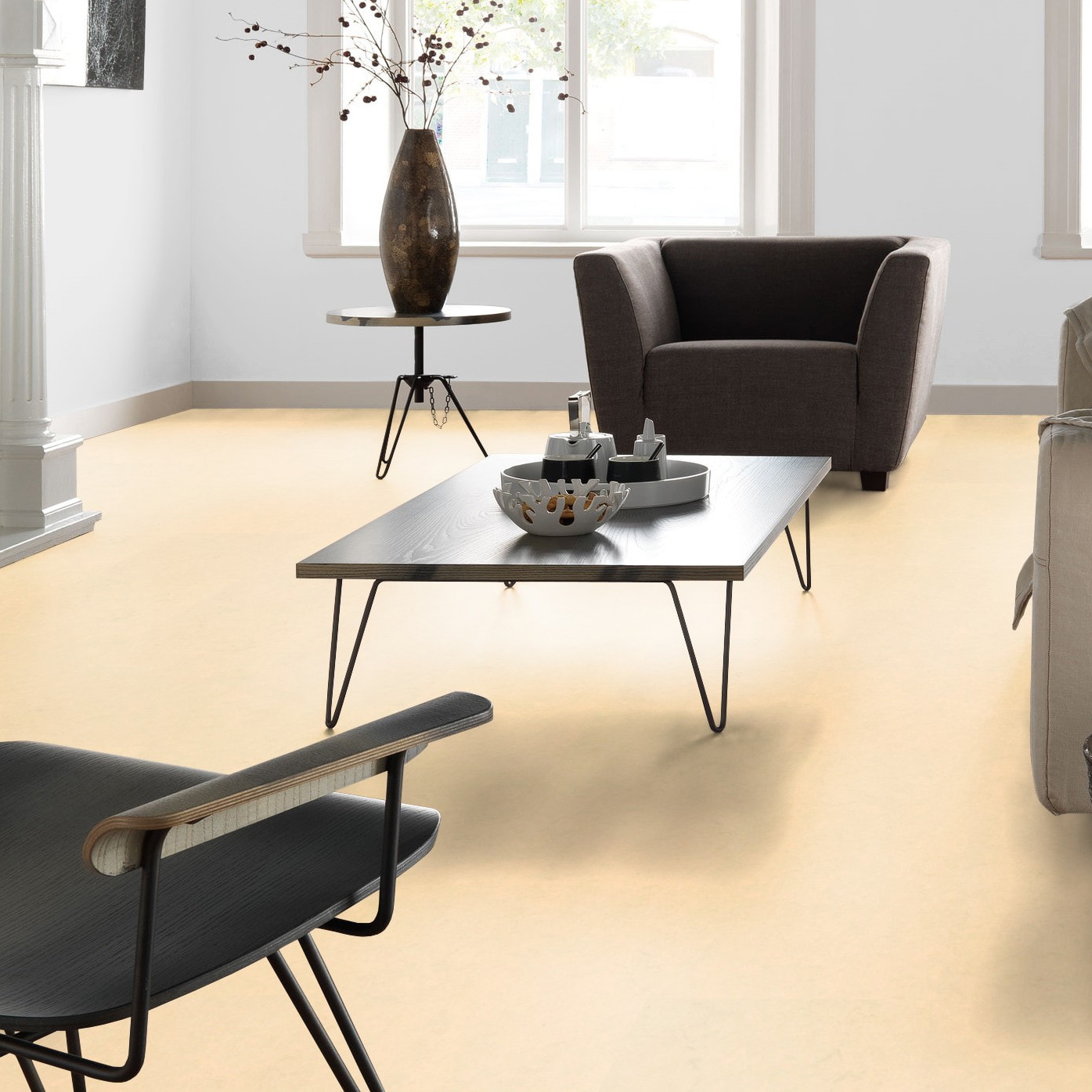 Milieubild Altbau-Wohnzimmer mit Kamin - Forbo Flooring Marmoleum Click Barbados Milieubild Altbau-Wohnzimmer mit Kamin - Forbo Flooring 176479