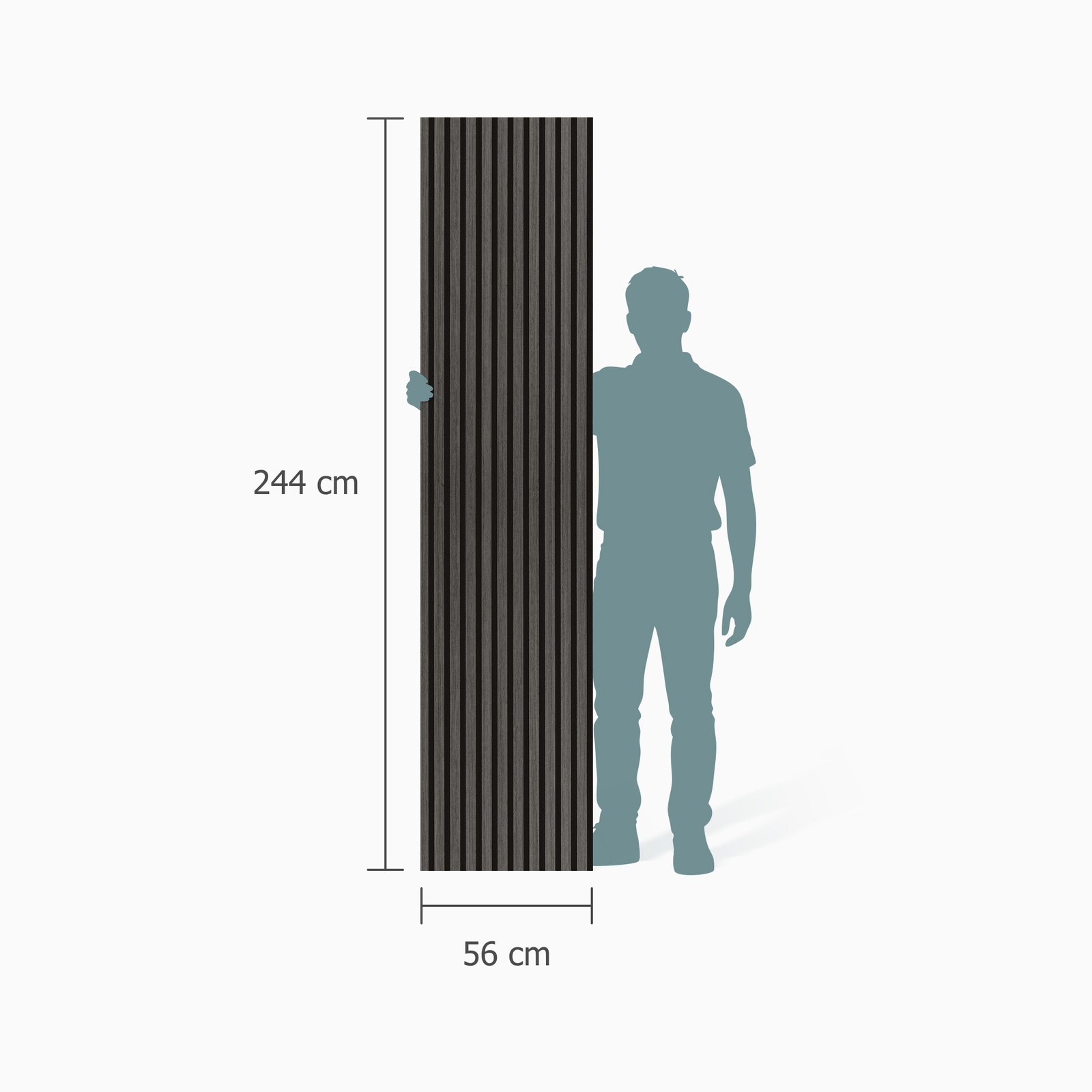 Größenverhältnis - nexwall Akustikpaneel Sonus Oak Dark Größenverhältnis - nexwall NXW-41018-003