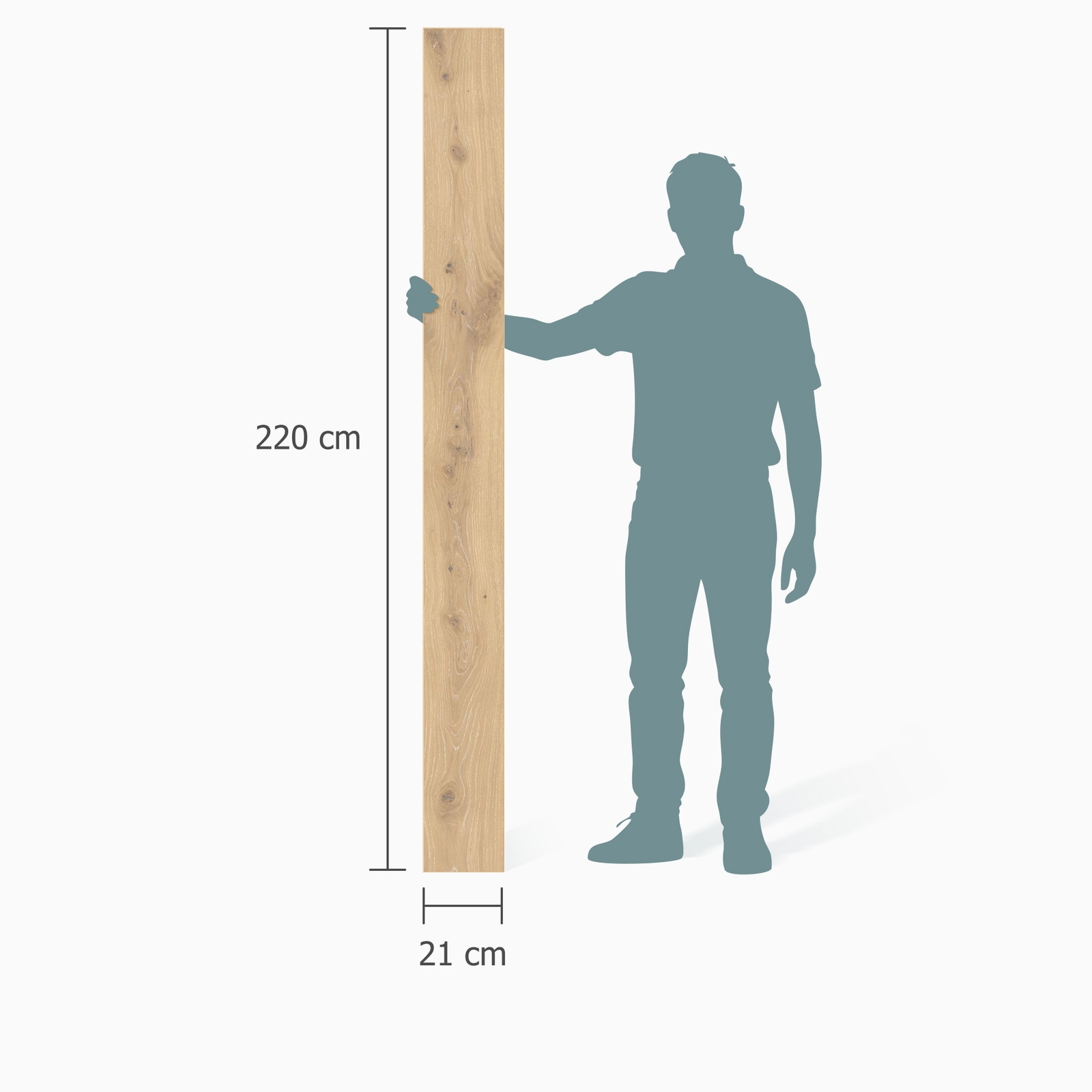 Größenverhältnis - MEISTER Furnierboden HD 100 Natureflex Eiche lebhaft leichtweiß gekälkt Größenverhältnis - MEISTER 500139-2200210-20016