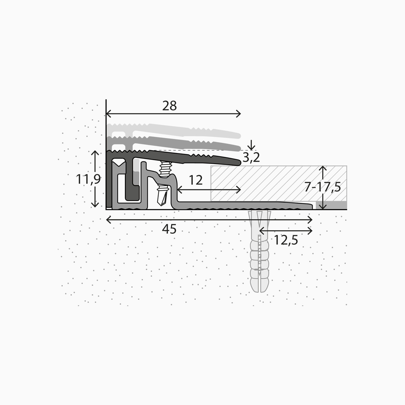 Carl Prinz PS 400 Abschlussprofil Nr. 407 100cm