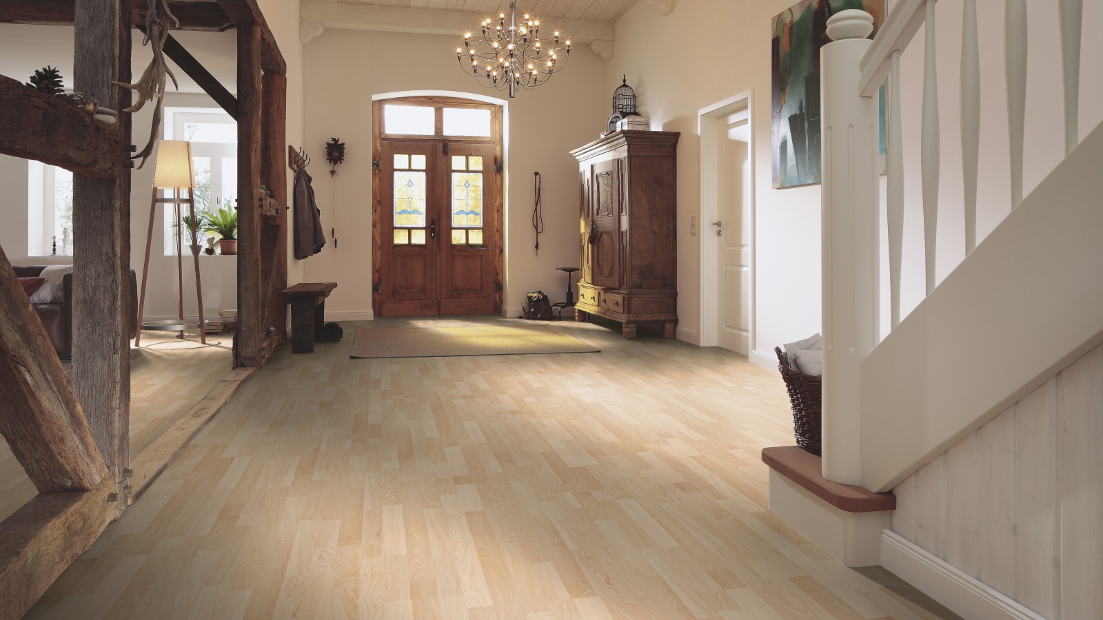 Milieubild Eingangsbereich mit Flur im Landhaus-Stil - MEISTER Laminat LC 55 Ahorn Milieubild Eingangsbereich mit Flur im Landhaus-Stil - MEISTER 600012-1288198-00202